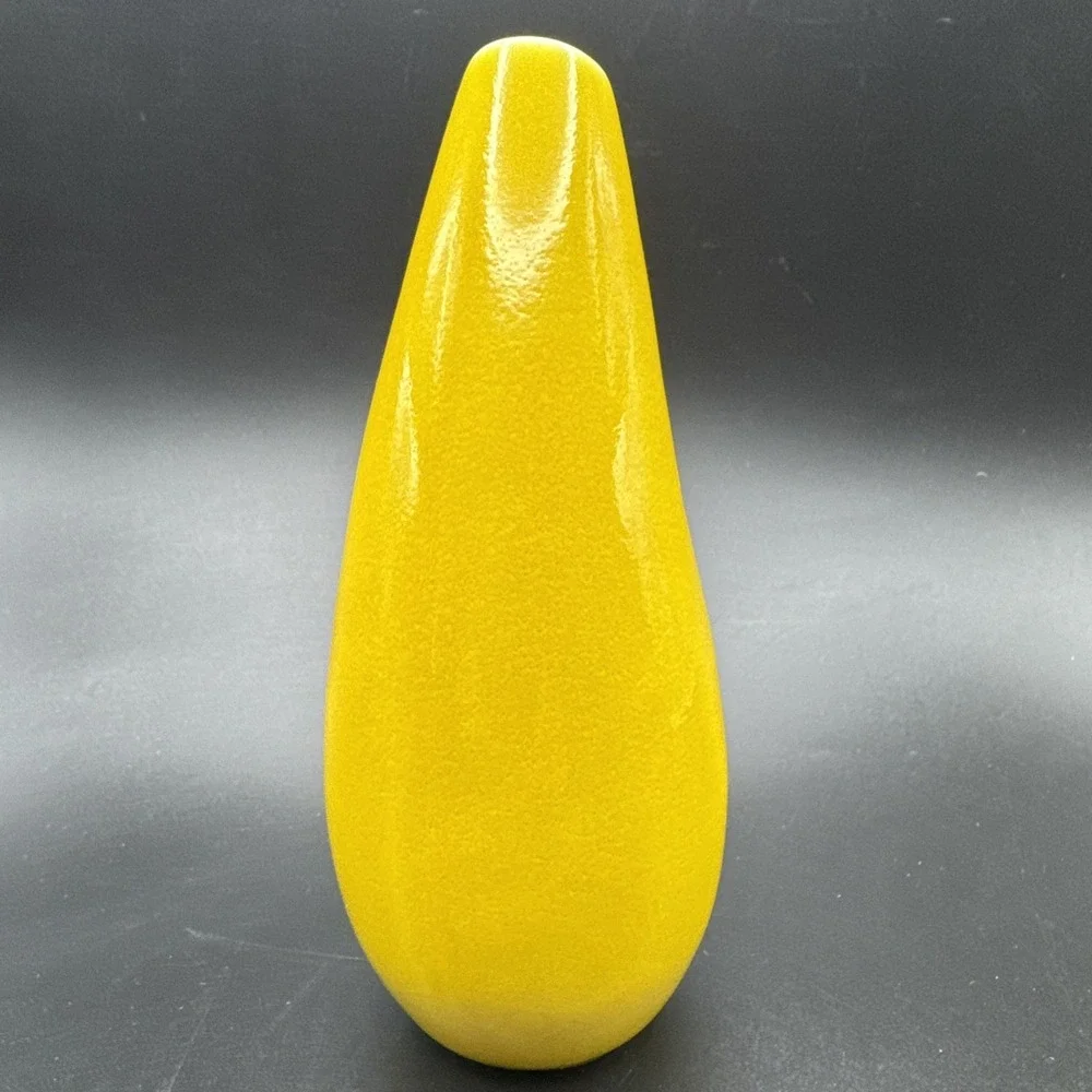 Jars France Bud Vase Ceramistas Yellow Handmade Ceramic Teardrop‎ Rare Find